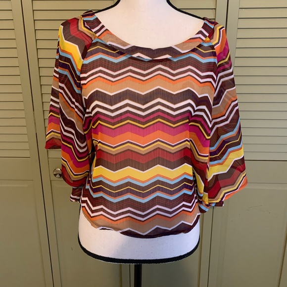 Multi Colored Chevron Pattern Top - Picture 14 of 15